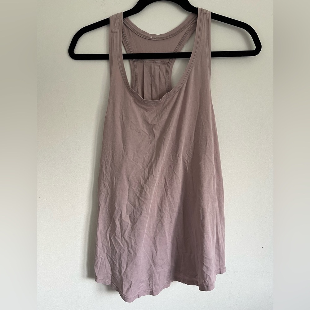 Lululemon Women Basic Racerback Mauve Dusty Pink Athletic Gym Tank Top US 10